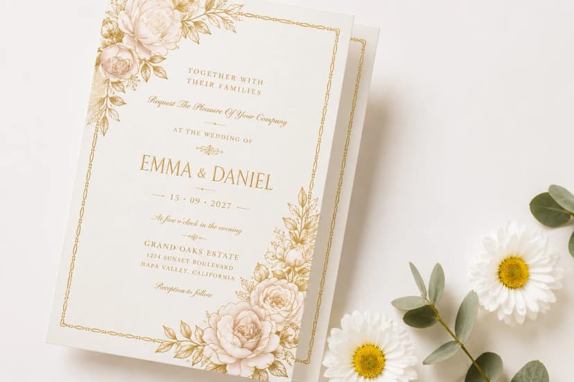 Folded Wedding Invitations