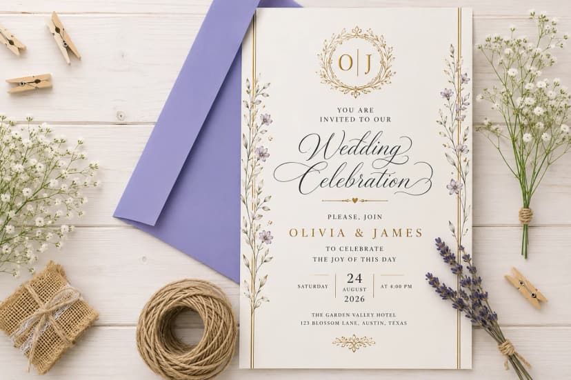 Flat Wedding Invitations