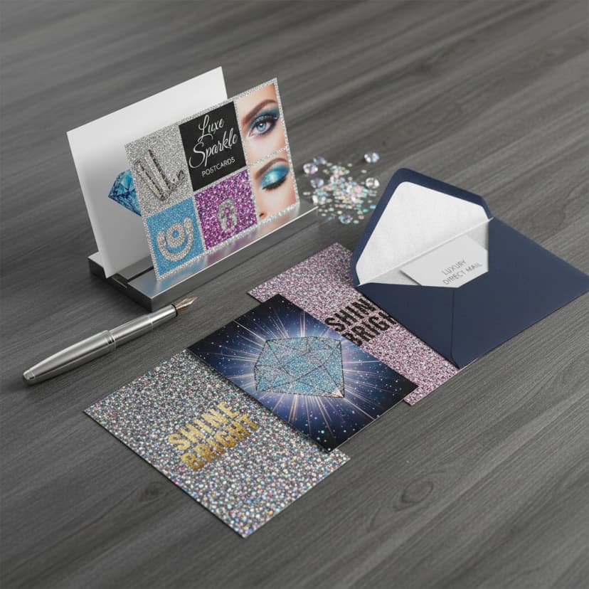 Diamond Glitter Postcards