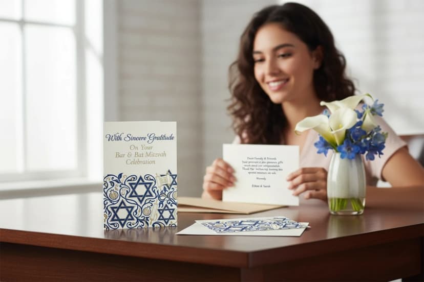 Bar Bat Mitzvah Thank You Cards