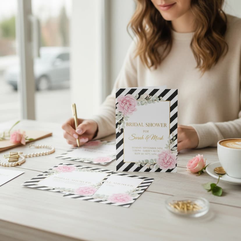 Folded Bridal Shower Invites