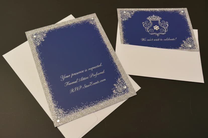 Ultra Thick Diamond Glitter Invitations