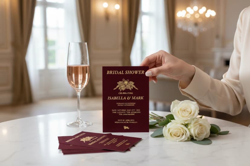 Velvet Bridal Shower Invites
