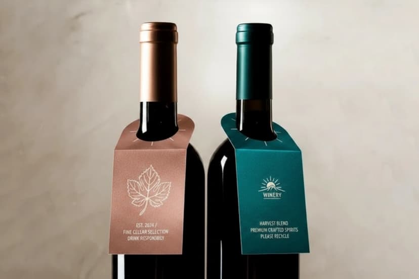 Metallic Bottle Neck Hang Tags